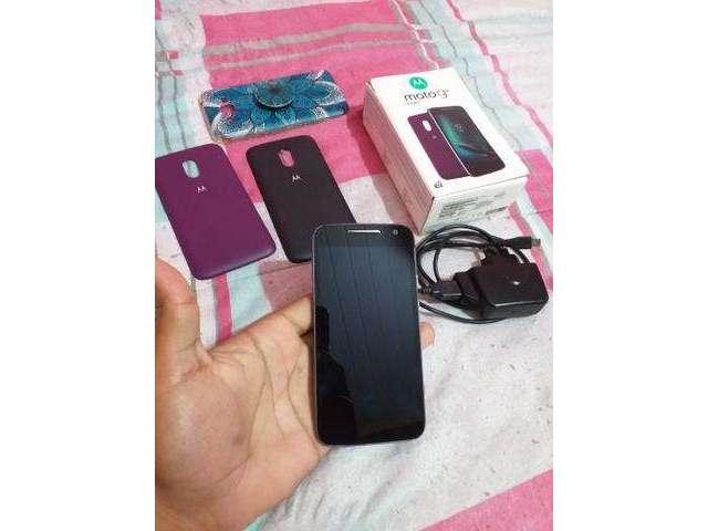 Moto g4 play conservado caixa carregador capas extras