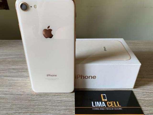IPhone 8 64GB Dourado, Seminovo, ImpecÃ¡vel, Completo na caixa, Garantia Apple 2020