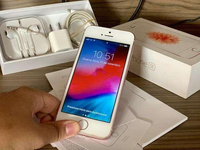 Iphone SE 16GB rosÃ© lindÃ­ssimo zerado Ãºnica dona com nota fiscal passo cartÃ£o